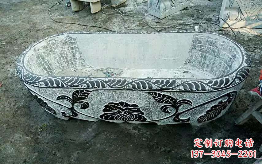 北京风格独特的仿古石头水缸雕塑