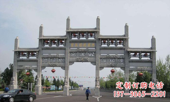 北京精美仿古石雕牌坊雕塑