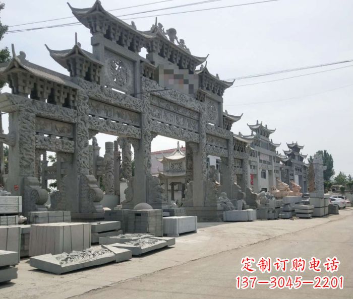 北京传统风格牌坊雕塑