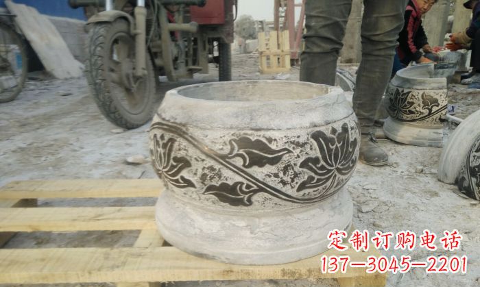 北京仿古圆形水缸石雕 (4)