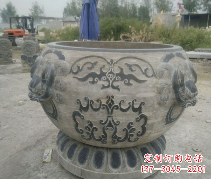 北京仿古圆形水缸石雕 (3)