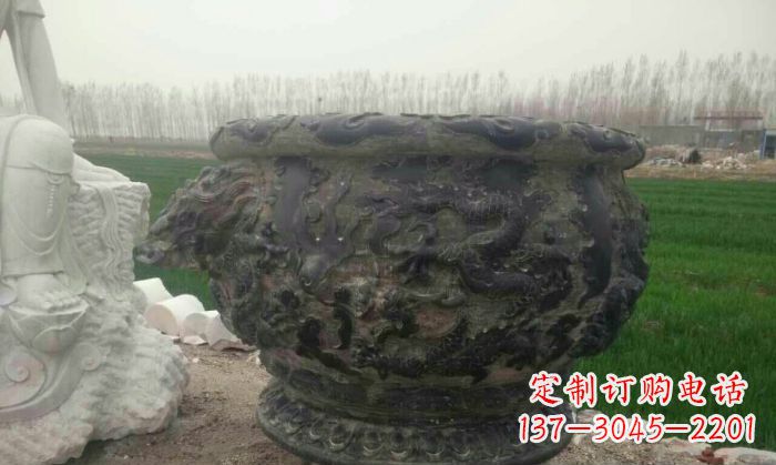北京仿古圆形水缸石雕 (2)
