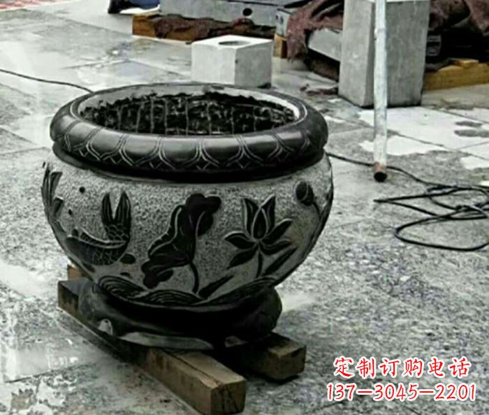 北京仿古招财水缸石雕 (2)