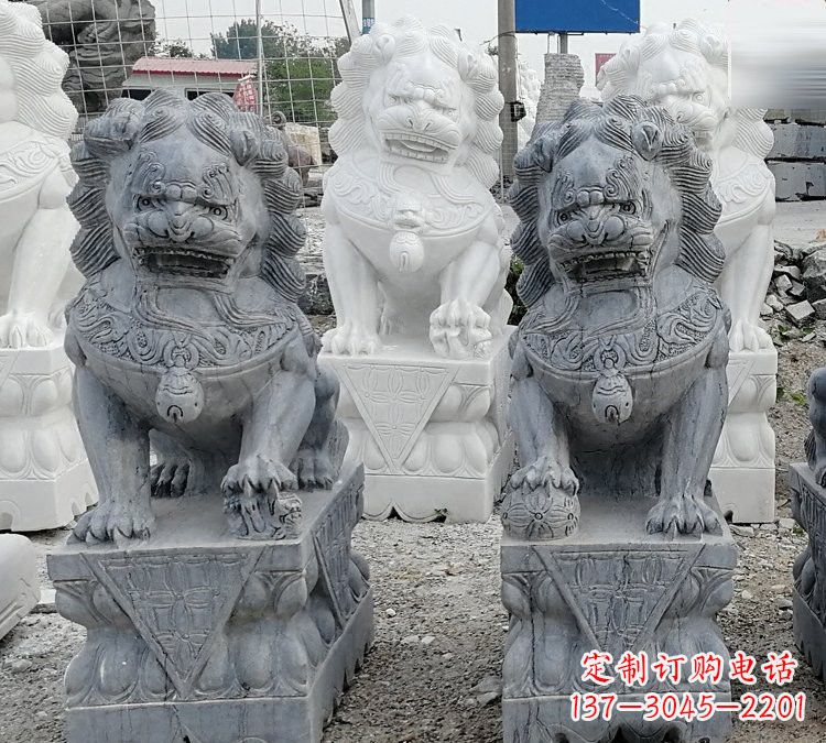 北京仿古青石狮子塑像