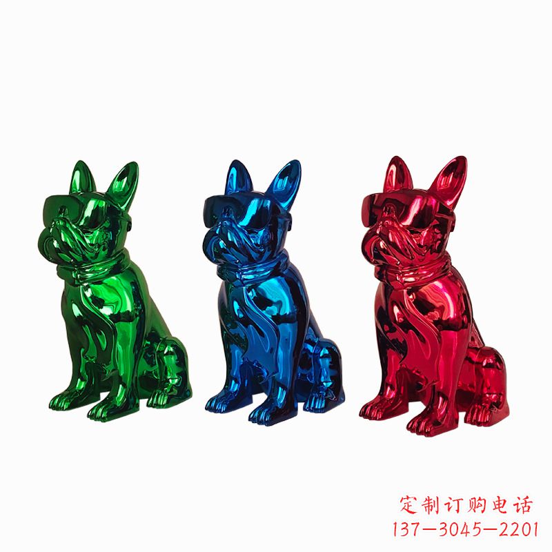 北京仿琉璃斗牛犬生肖狗雕塑