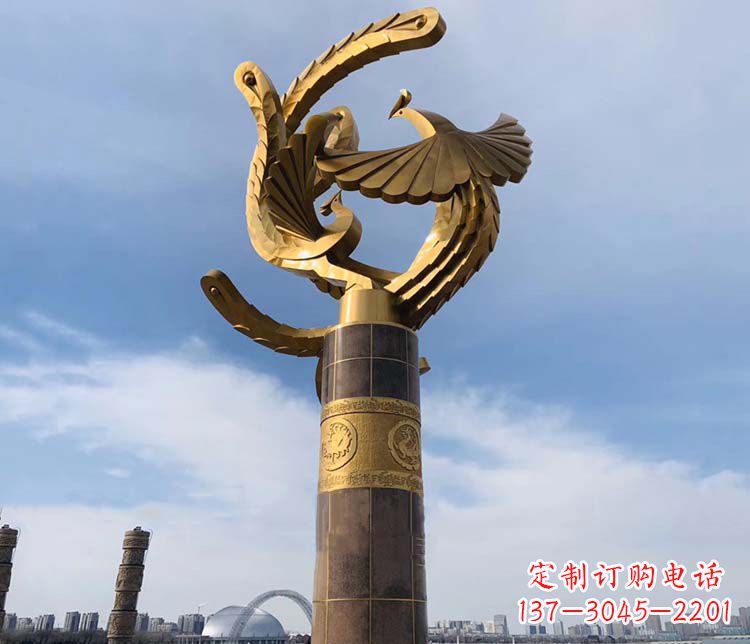 北京凤凰华表铜雕