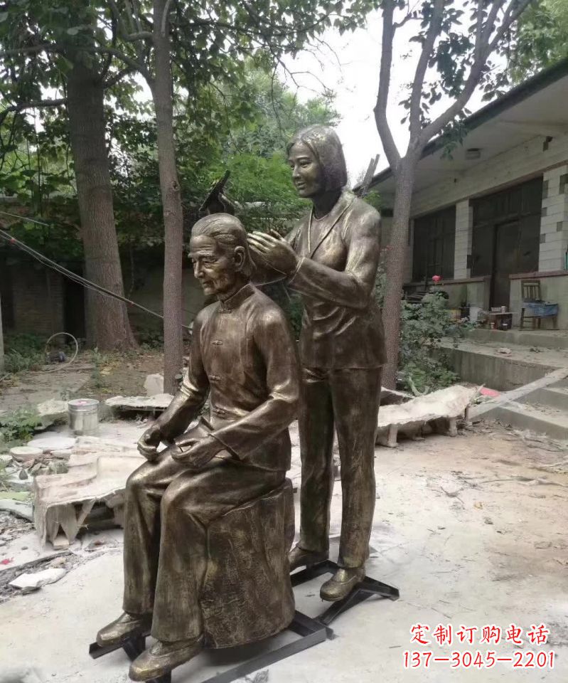 北京产品名称纪念母亲的梳头人物铜雕