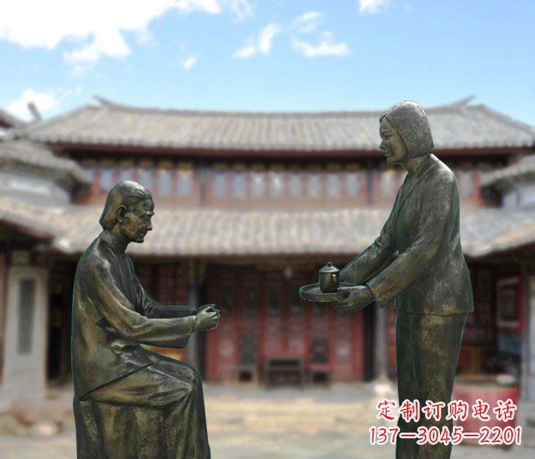 北京女儿情怀铜雕