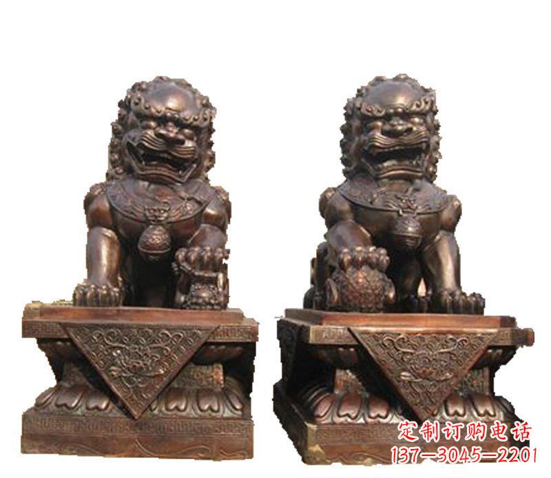 北京公司汇丰狮子铜雕塑摆件 (2)