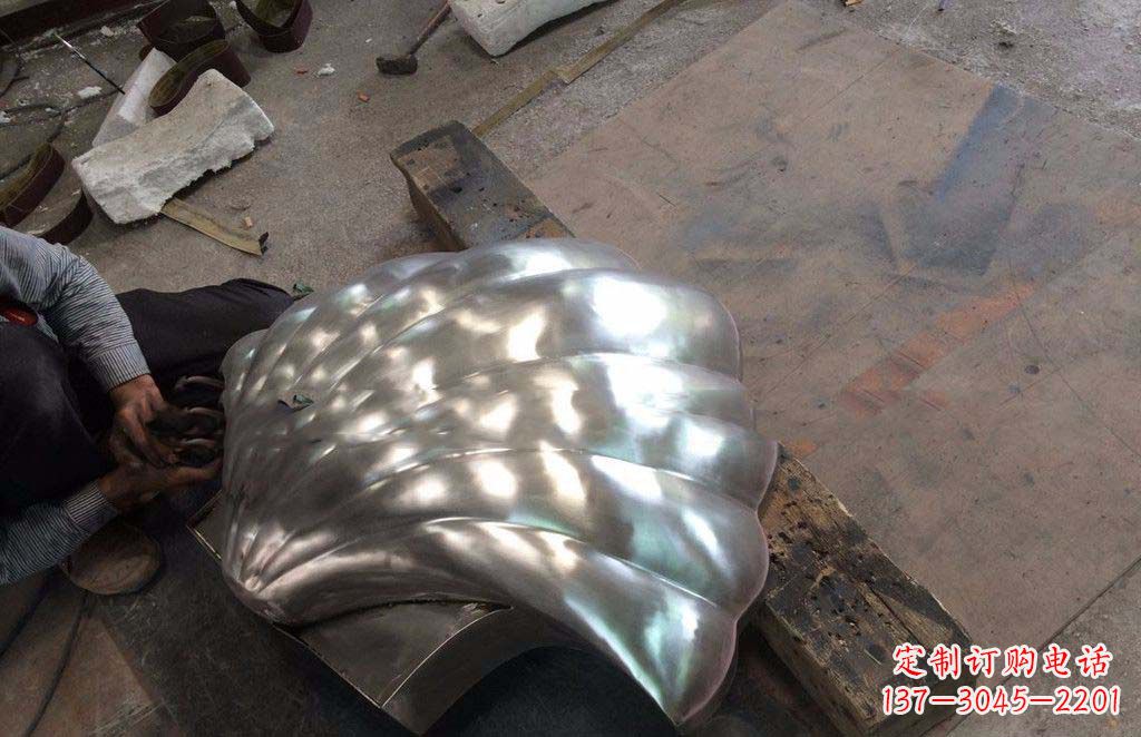 北京精致现代的不锈钢贝壳雕塑