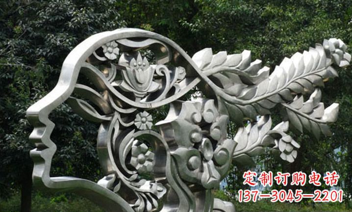 北京公园不锈钢雕刻美女雕塑