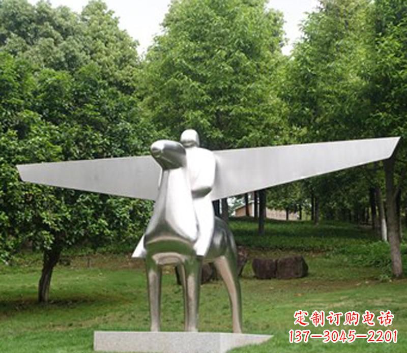 北京优雅而独特的不锈钢飞马雕塑