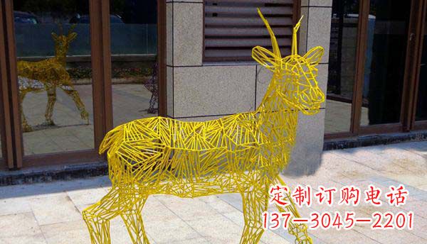 北京梦幻般的不锈钢小鹿大理石塑像