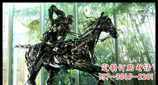 北京高品质不锈钢骑马雕塑
