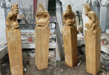 北京经典仿古拴马桩雕塑