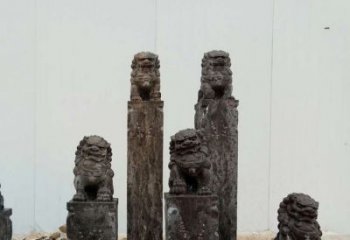 北京复古风格拴马桩雕塑