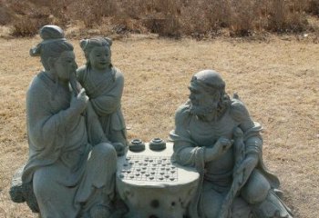 北京公园八仙下棋小品铜雕