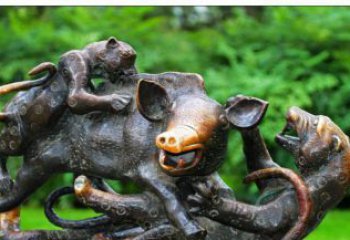 北京艺术精美的豹子铜雕