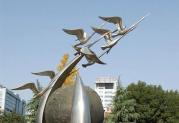 北京唯美 大雁不锈钢雕塑