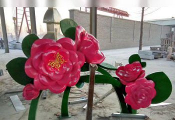 北京中领雕塑花朵般精美的不锈钢牡丹雕塑