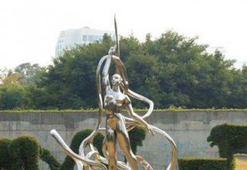 北京跳丝带魅力少女铜雕