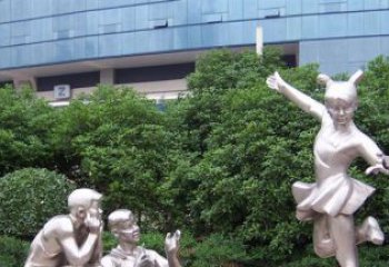 北京优质不锈钢学生人物雕塑