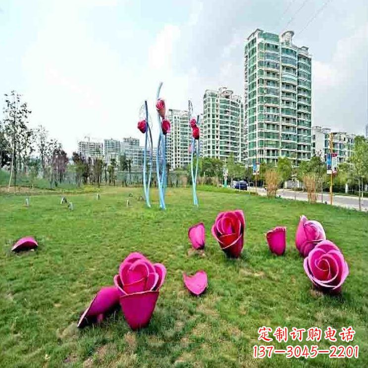 北京中领雕塑不锈钢玫瑰雕塑