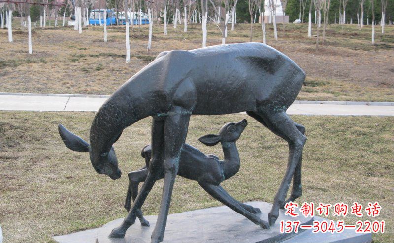 北京母子鹿铜雕艺术塑像