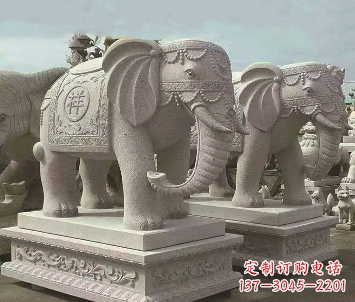 北京精美大象大理石雕塑