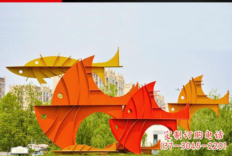 北京大型不锈钢鲤鱼雕塑