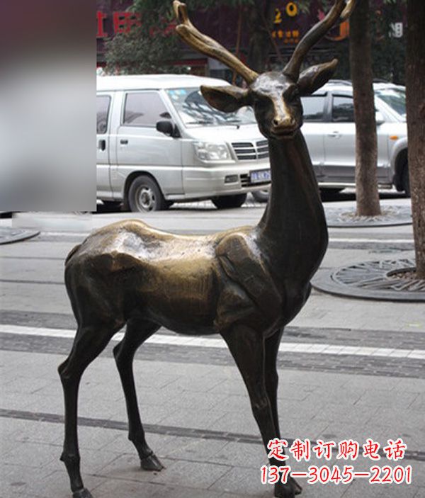 北京公园动物鹿铜雕