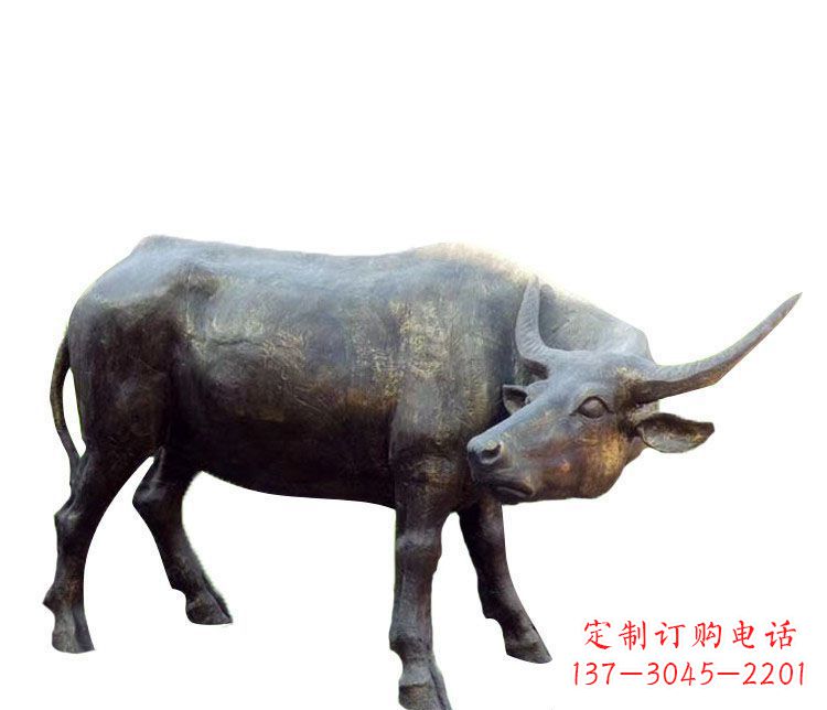 北京公园动物水牛铜雕