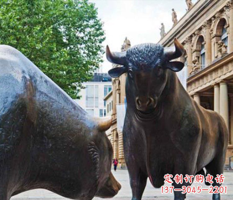 北京公园动物铜雕小牛