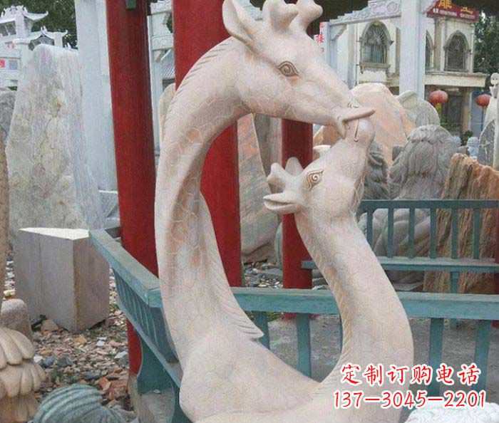 北京中领雕塑-母子鹿动物石雕