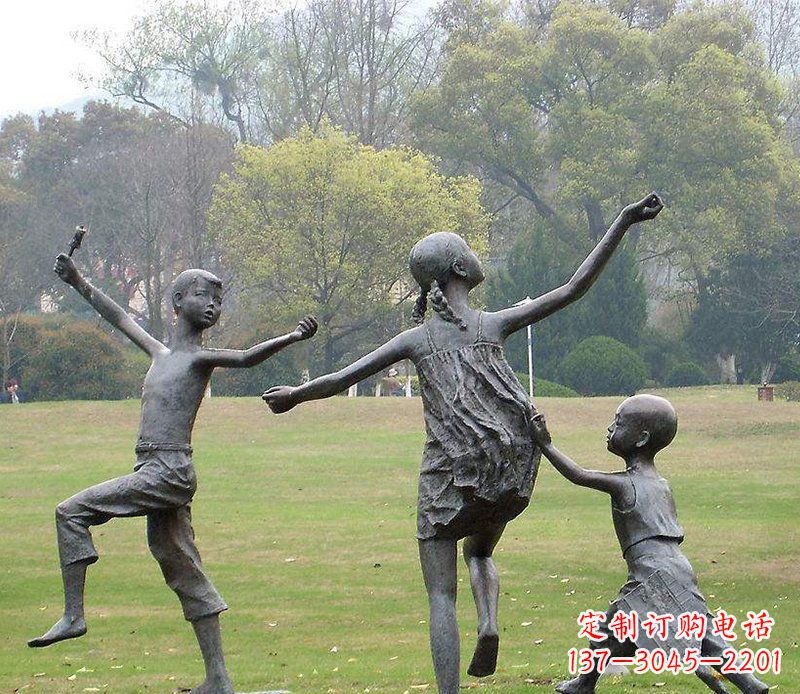北京公园放风筝的儿童小品铜雕
