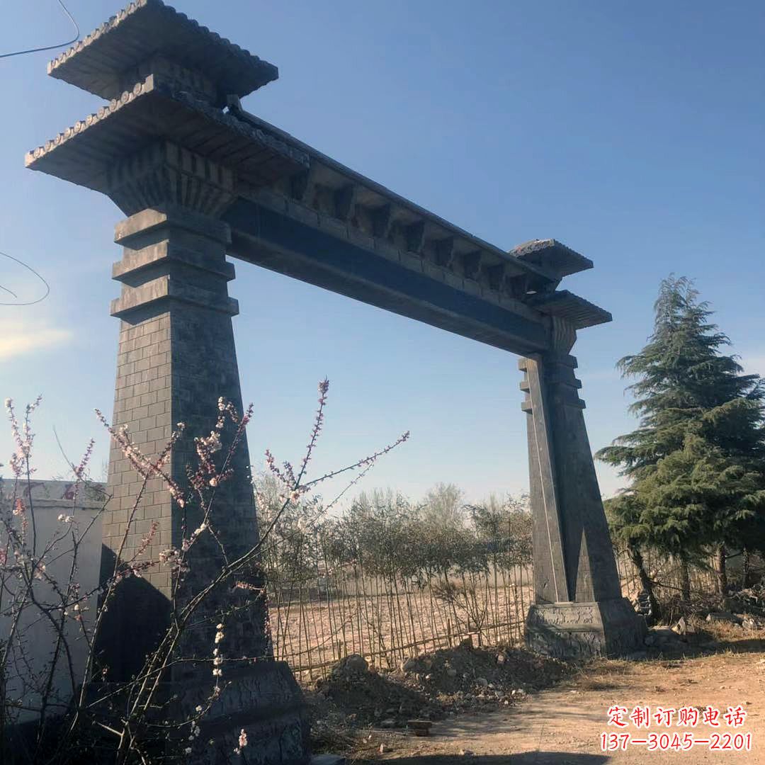 北京公园汉阙大门石雕