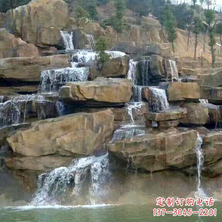 北京中领雕塑公园假山流水景观雕塑