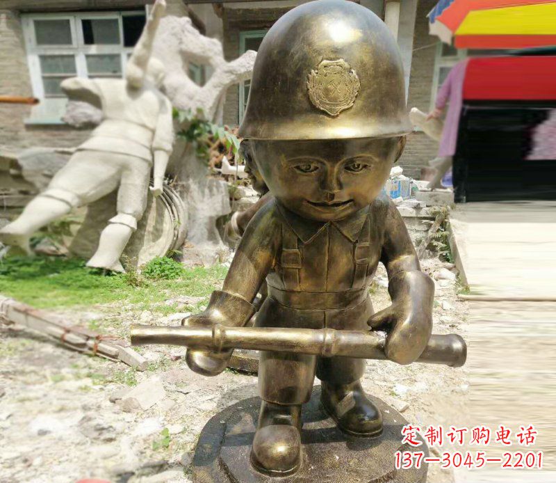 北京精致细腻的交通警察铜雕