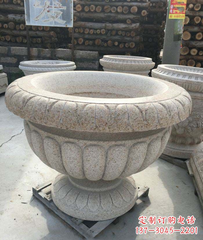 北京高质量大理石花盆石雕