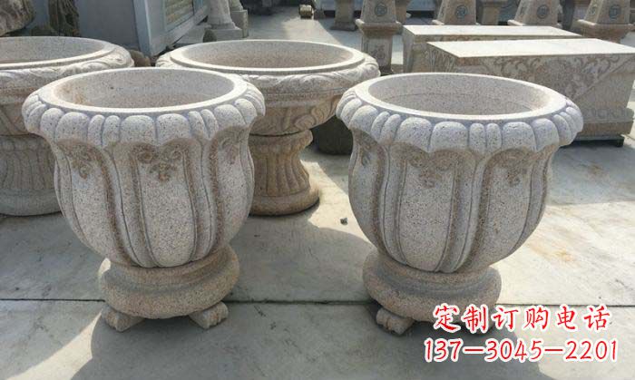 北京优雅大理石花盆雕塑