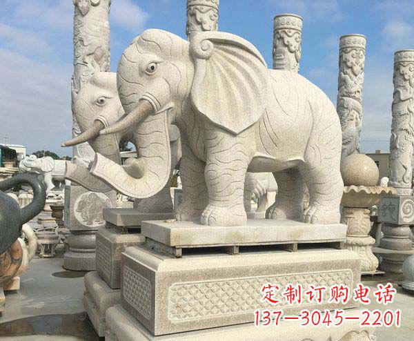 北京大理石招财大象雕塑