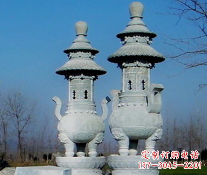 北京公园景观仿古石雕香炉