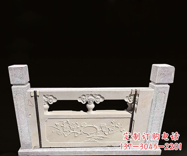北京梅花浮雕石栏板雕塑