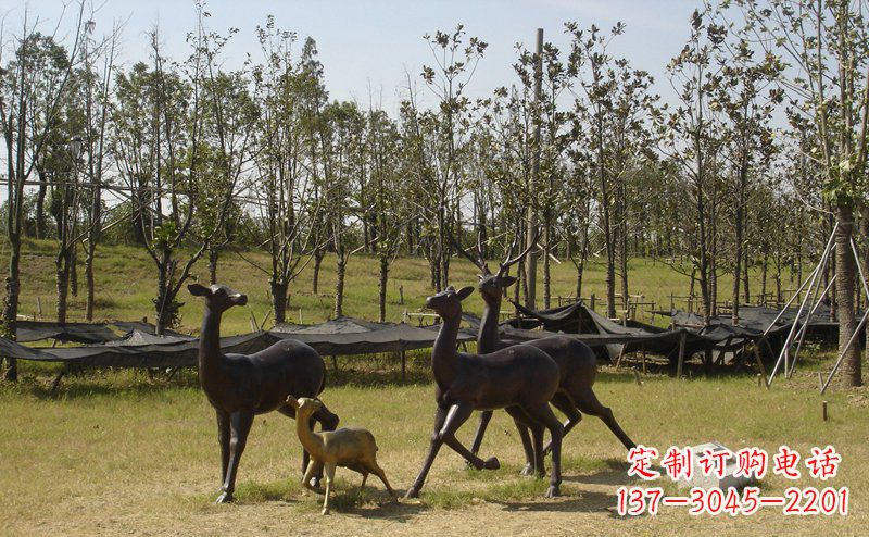 北京优雅雕塑-梅花鹿铜雕