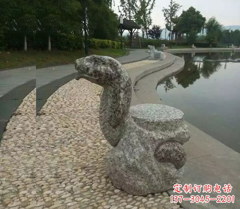 北京中领雕塑-十二生肖蛇石雕