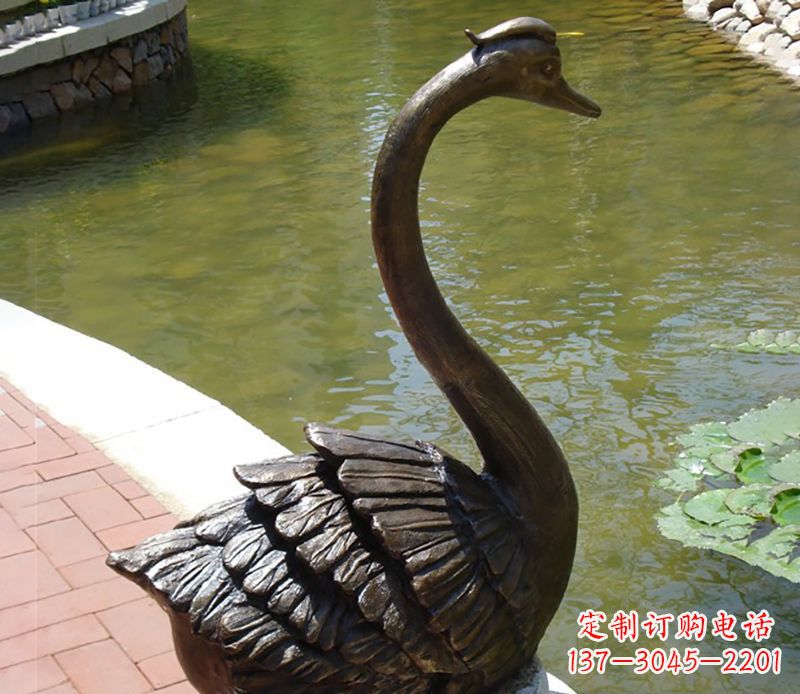 北京公园装饰铜天鹅喷泉雕塑