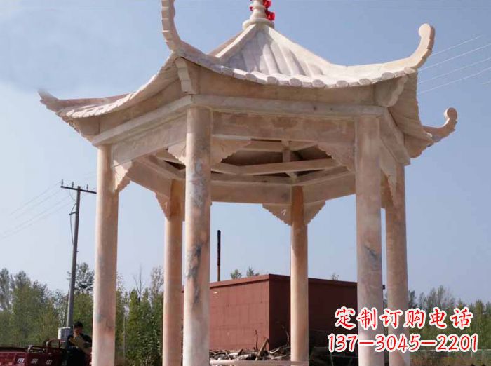 北京红六角凉亭雕塑