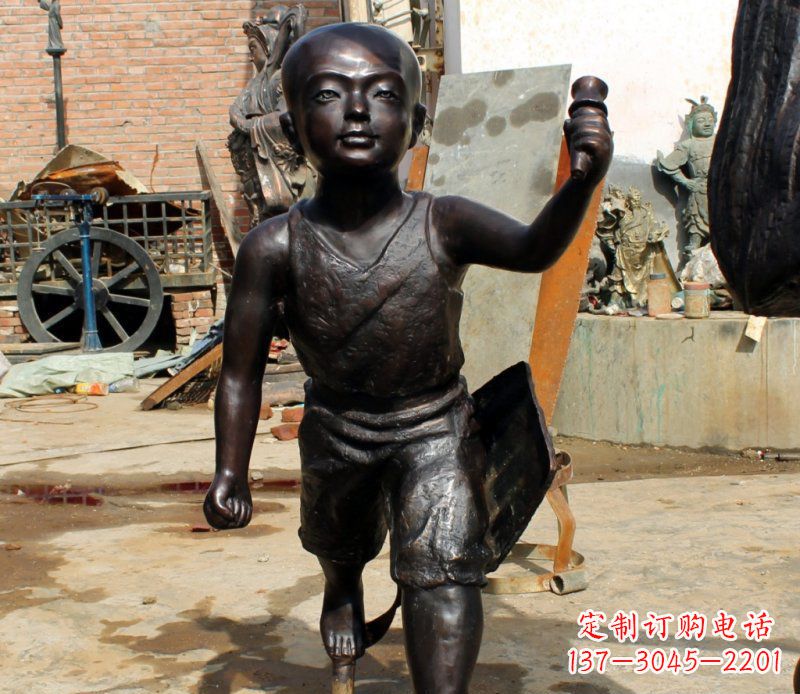 北京打造完美的小孩铜雕,让童趣活跃