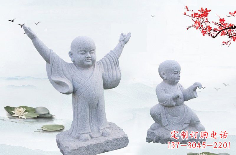 北京中领雕塑精美的和尚石雕