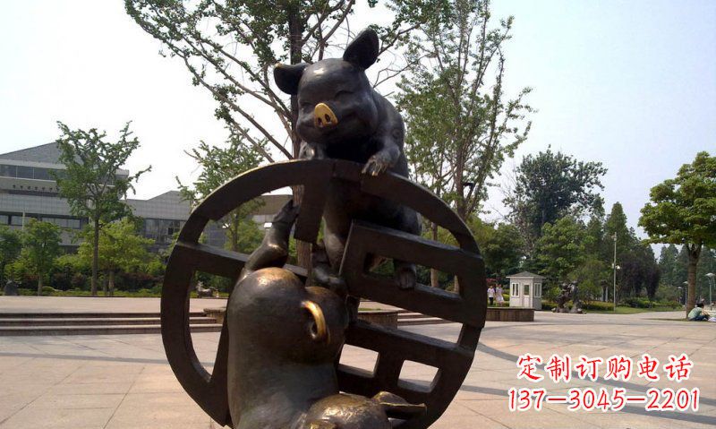 北京优雅而富有表现力的动物铜雕